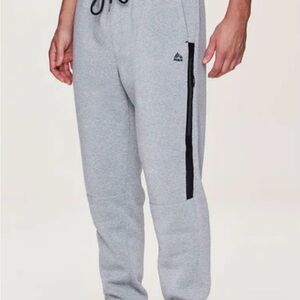 RBX Men’s Light Gray Sweatpants with Black Trim Joggers